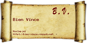 Bien Vince névjegykártya